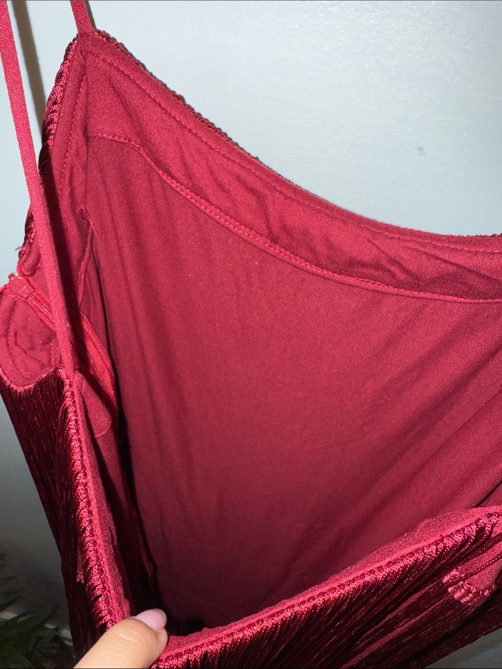 Commense Red Fringe Mini Slip Dress - Picture 5 of 5